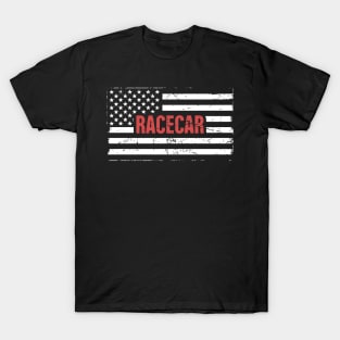 American Flag | Racecar Car Racing T-Shirt